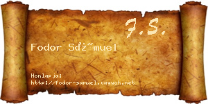 Fodor Sámuel névjegykártya