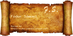 Fodor Sámuel névjegykártya